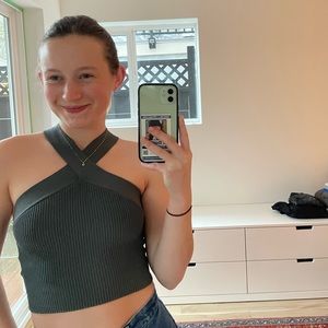 Sculpt Knit Criss Cross Cropped Tank